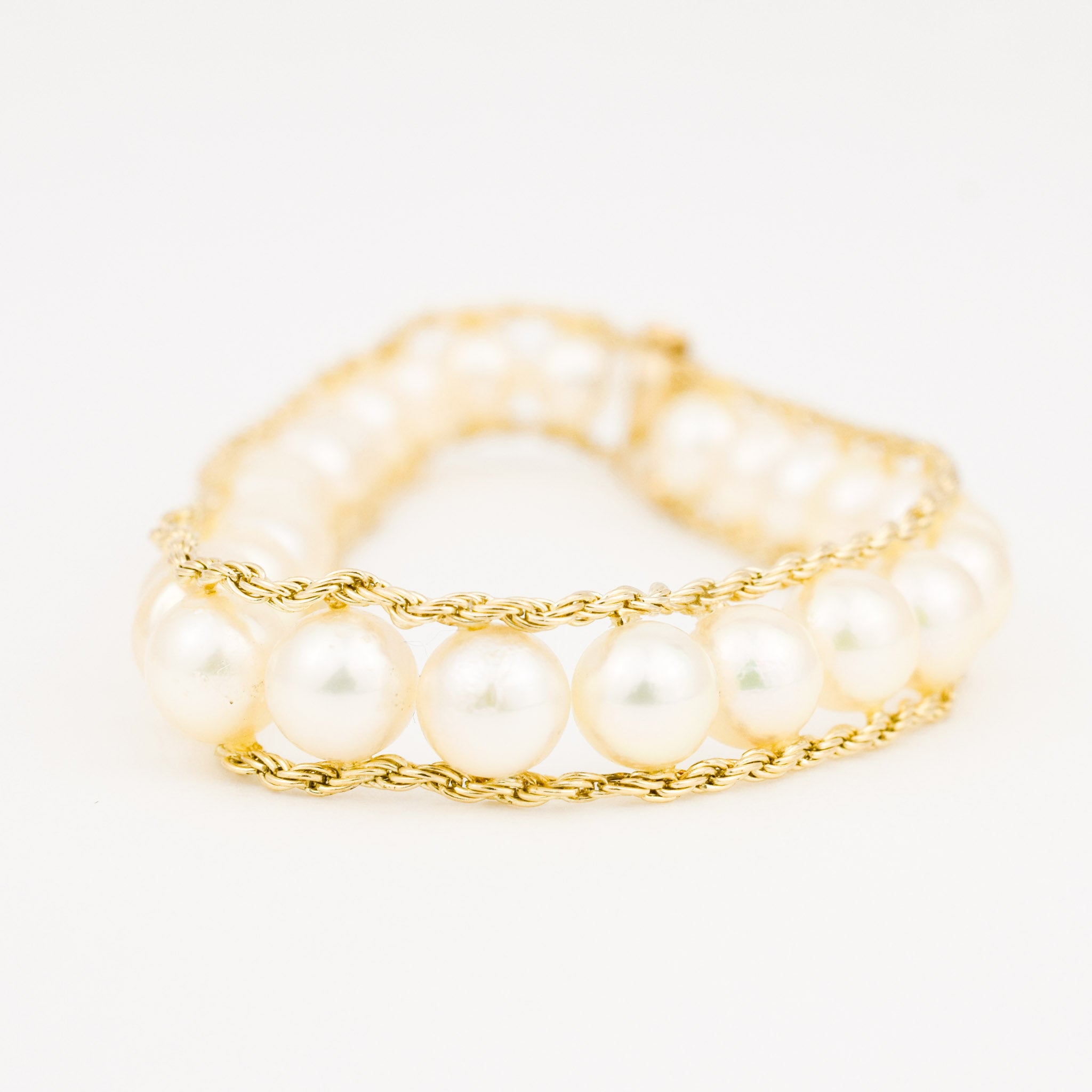 7" Antique Pearl and Rope Chain Bracelet