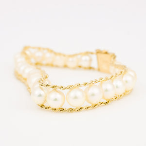 7" Antique Pearl and Rope Chain Bracelet