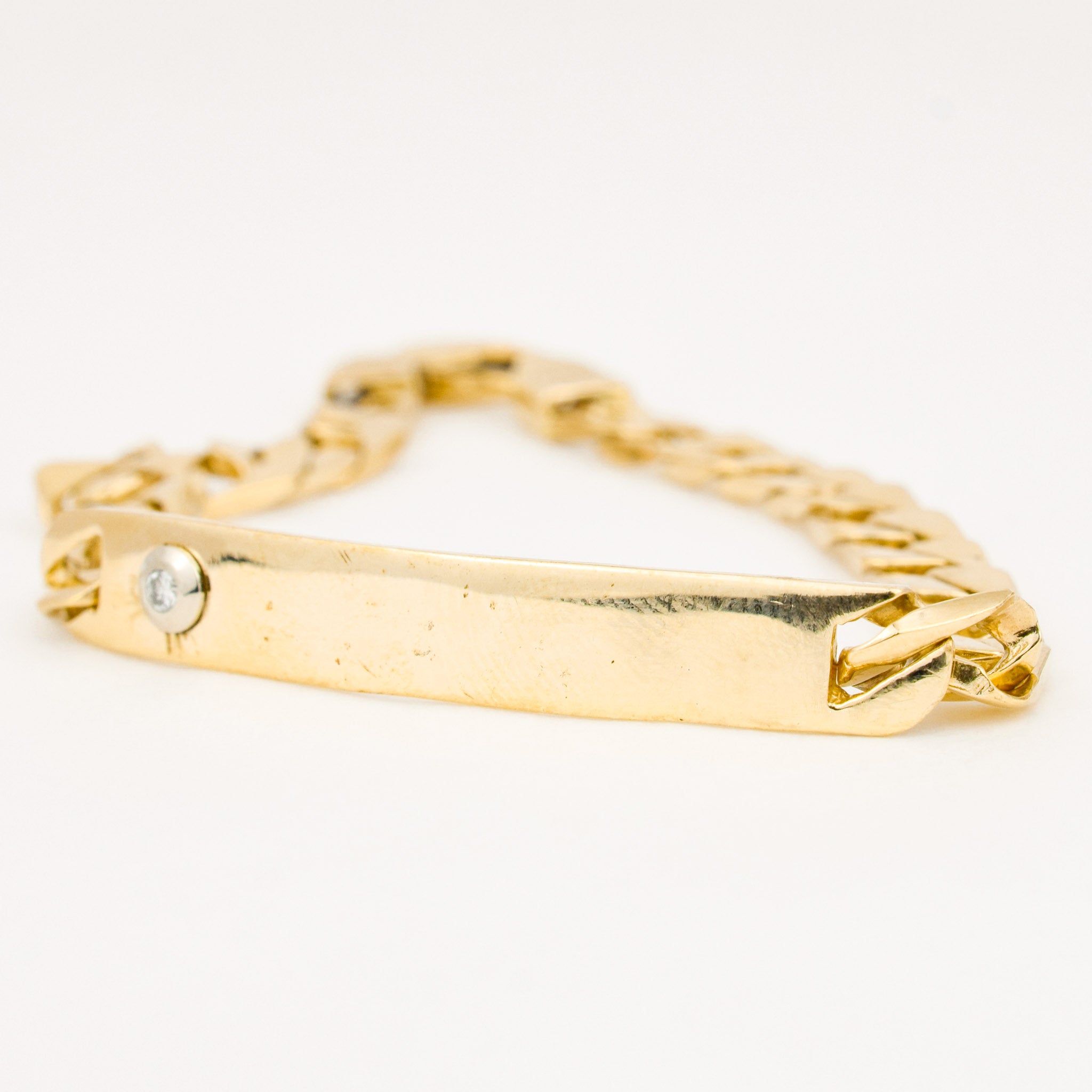 vintage gold unisex Diamond ID bracelet 