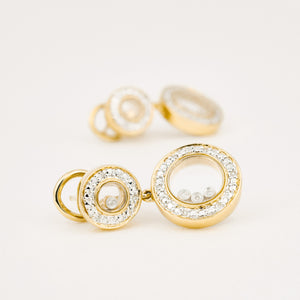 vintage gold diamond drop earrings 