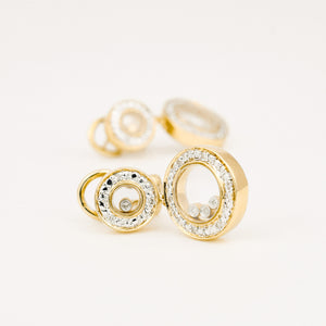 vintage gold diamond drop earrings 