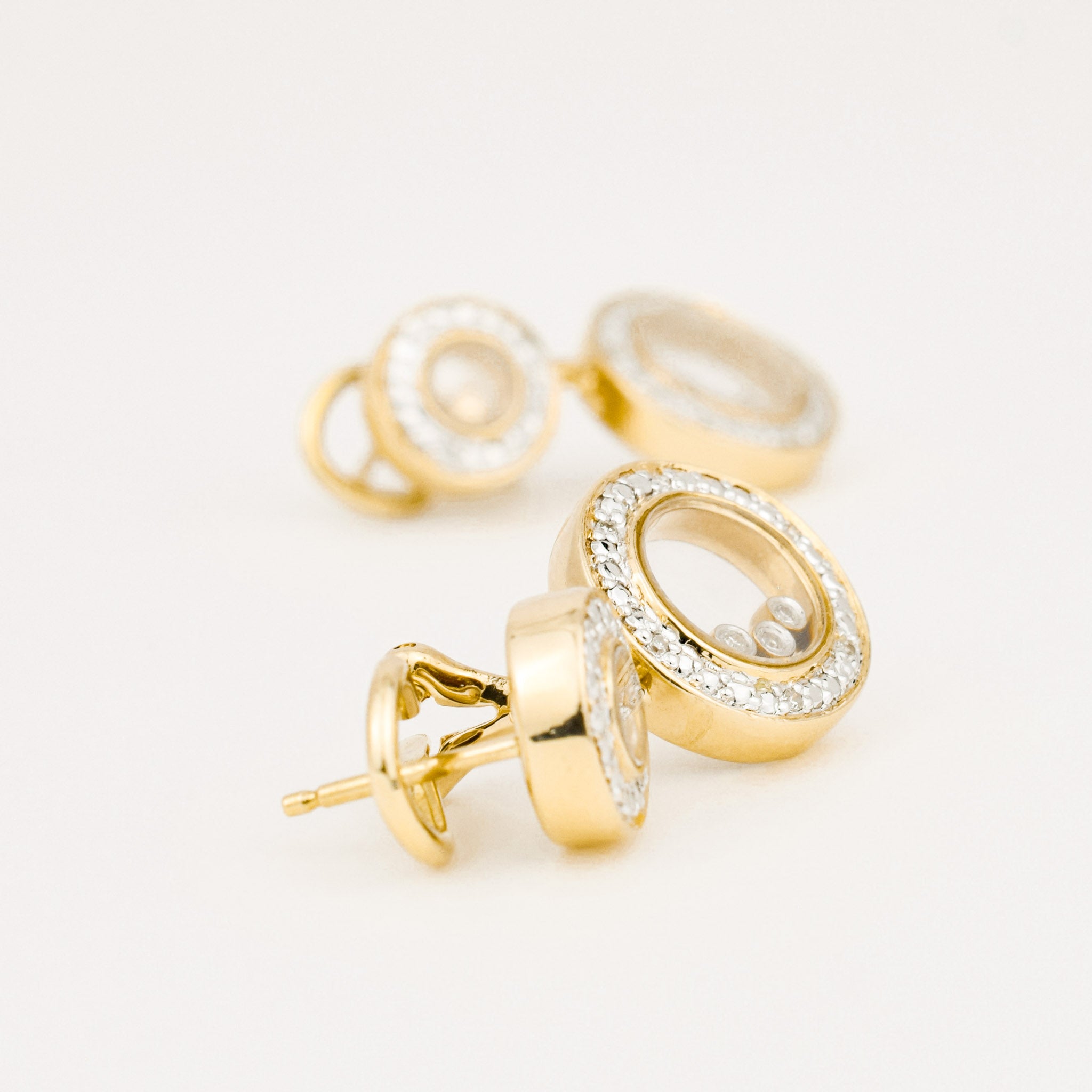 vintage gold diamond drop earrings 