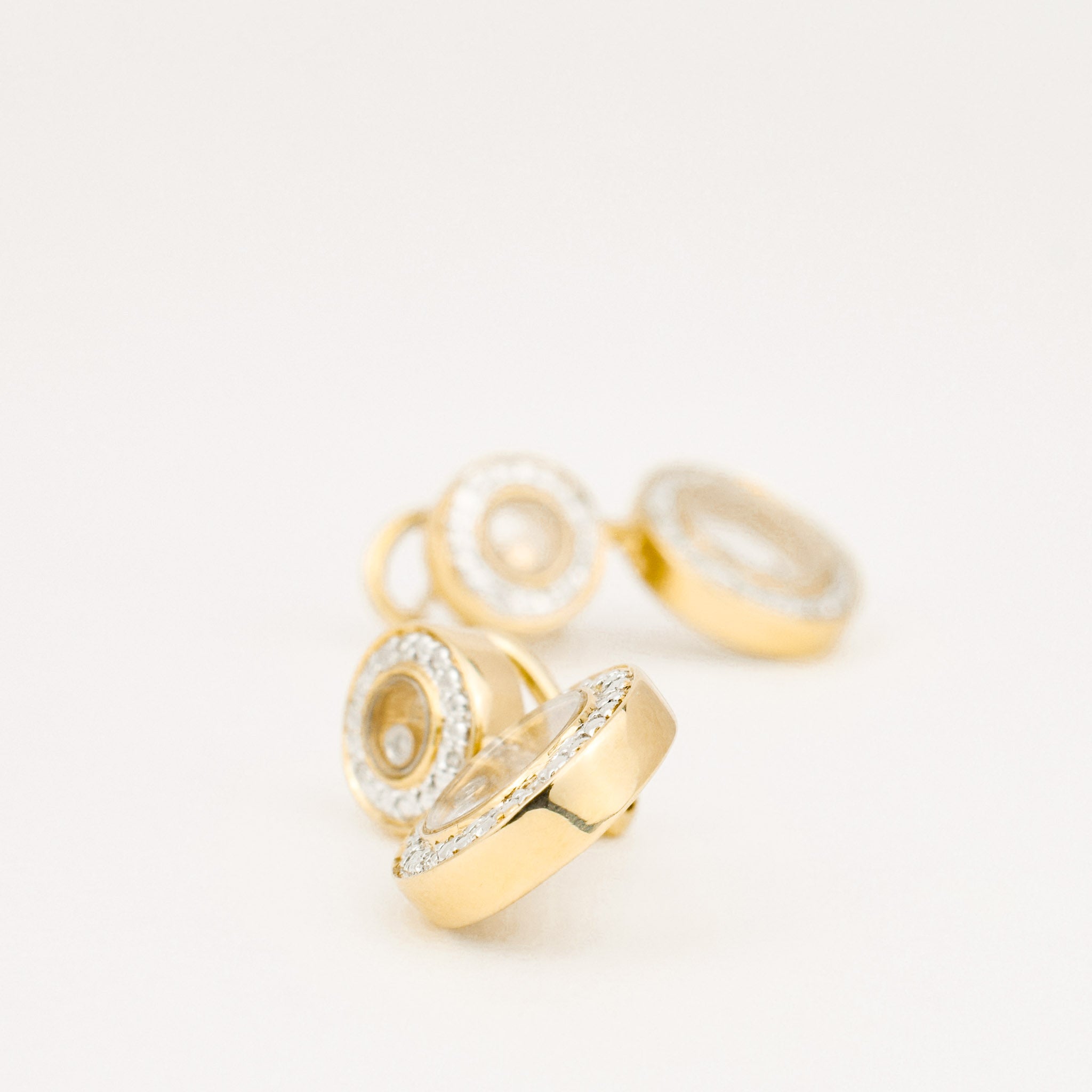 vintage gold diamond drop earrings 