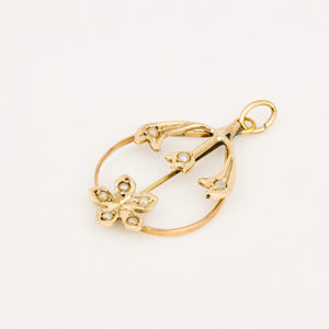 vintage gold seed pearl pendant 