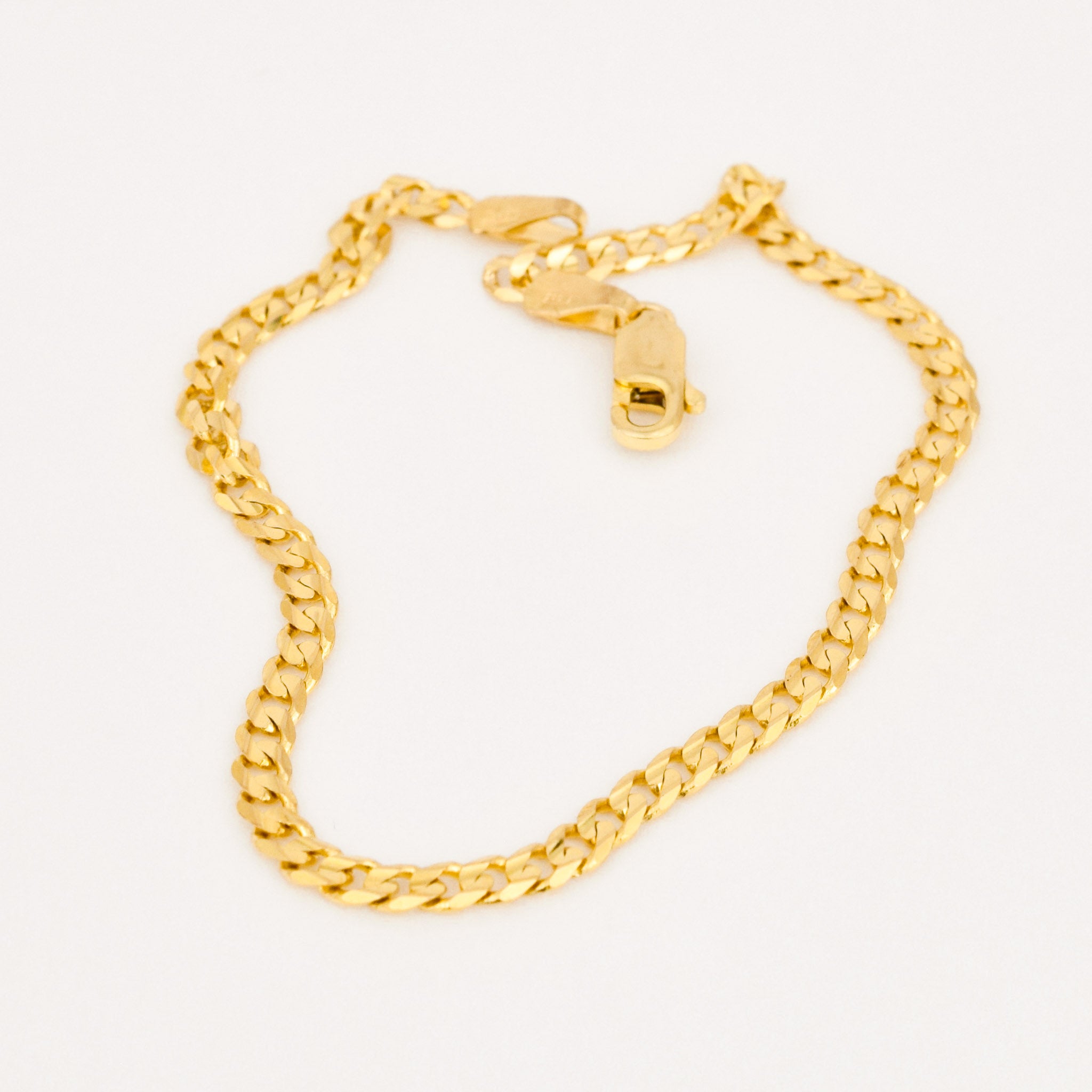 vintage gold curb chain bracelet 
