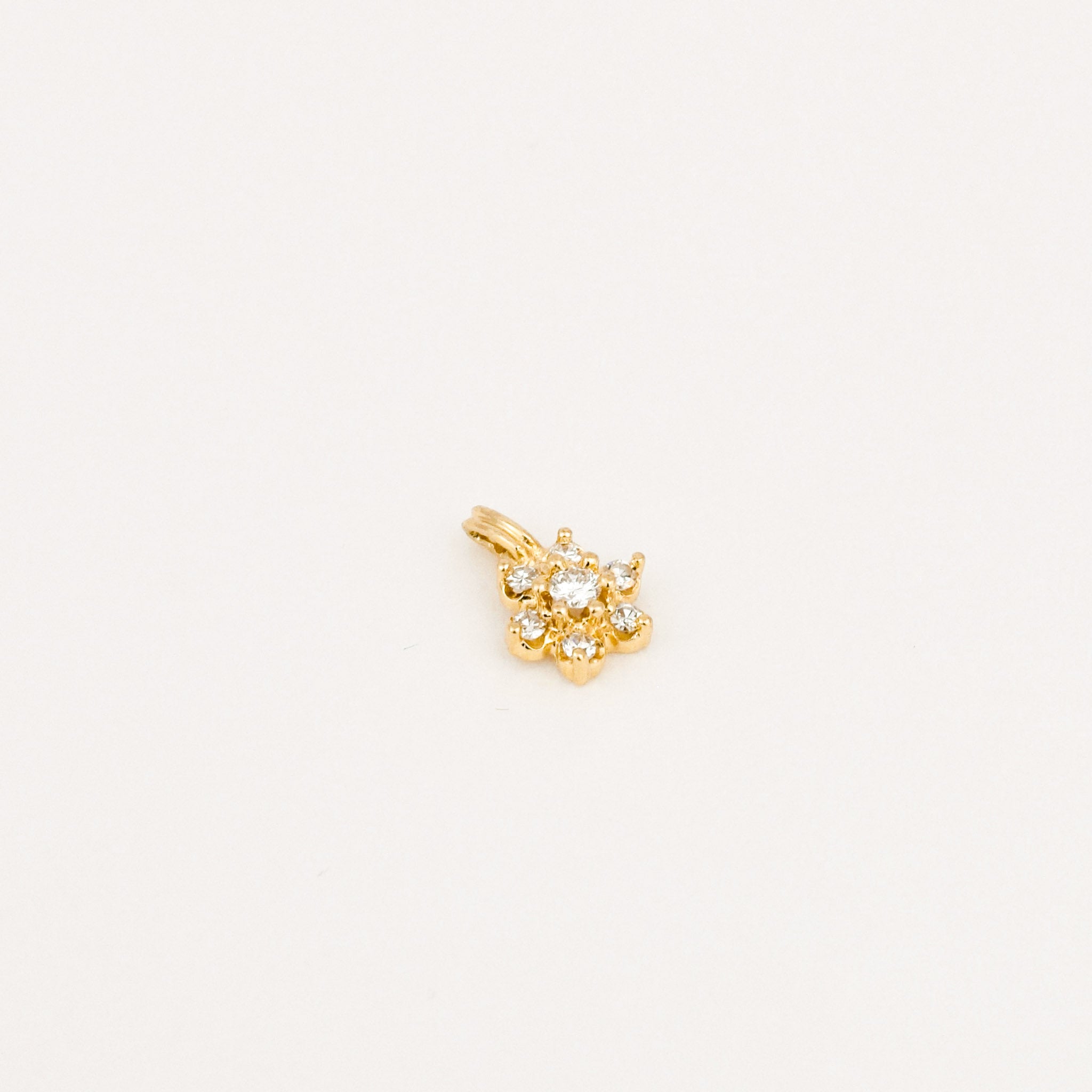 vintage diamond floral charm