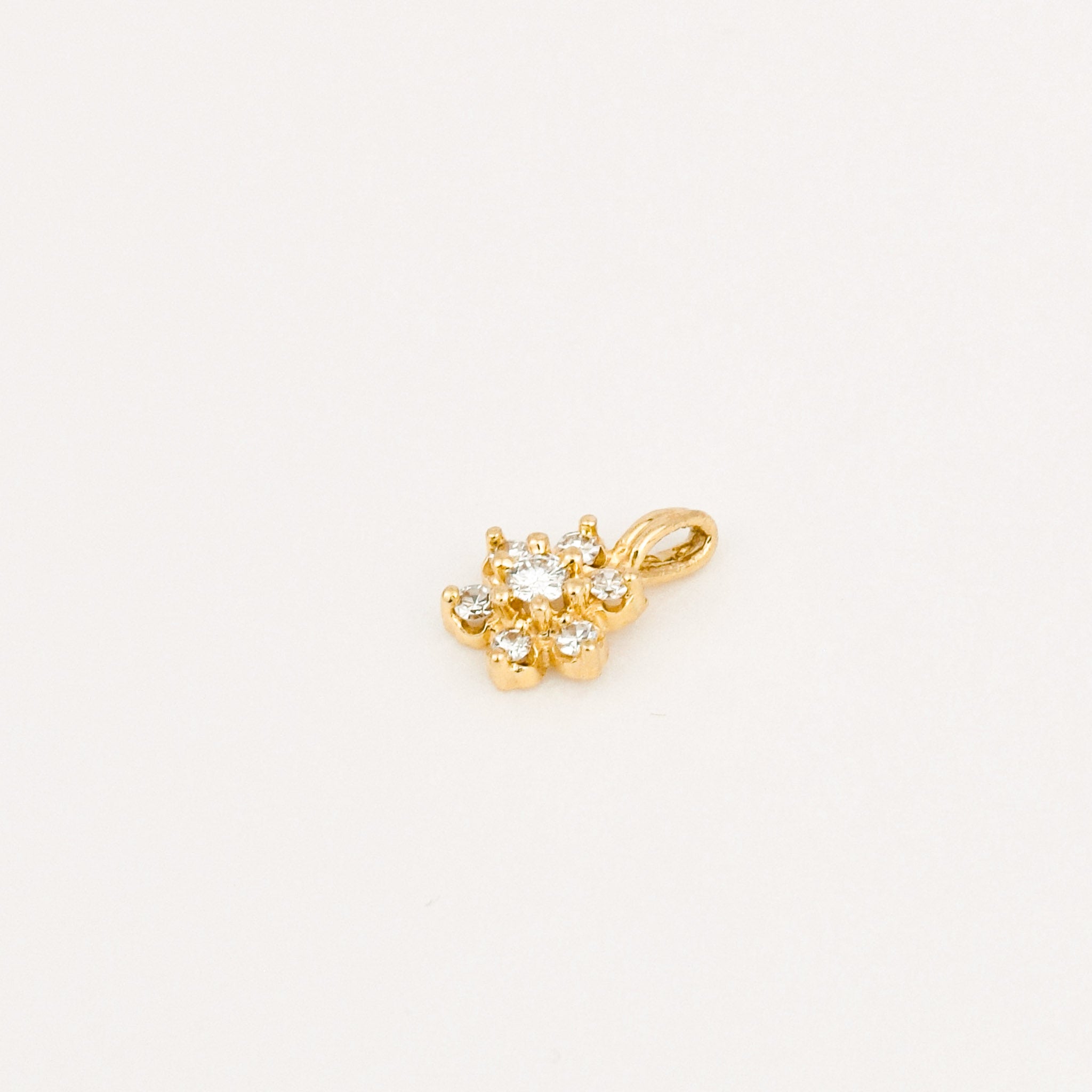 vintage diamond floral charm