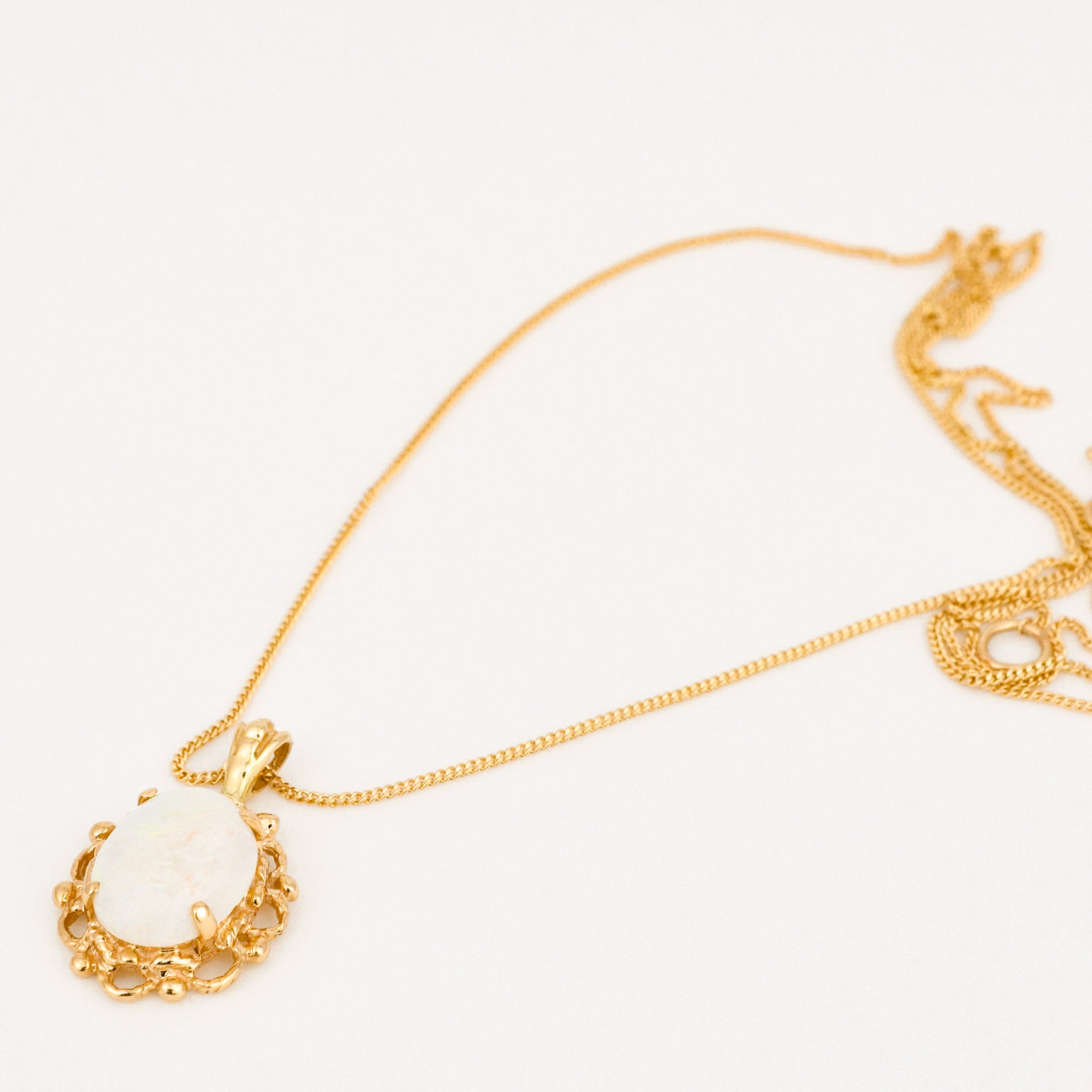 vintage gold opal necklace