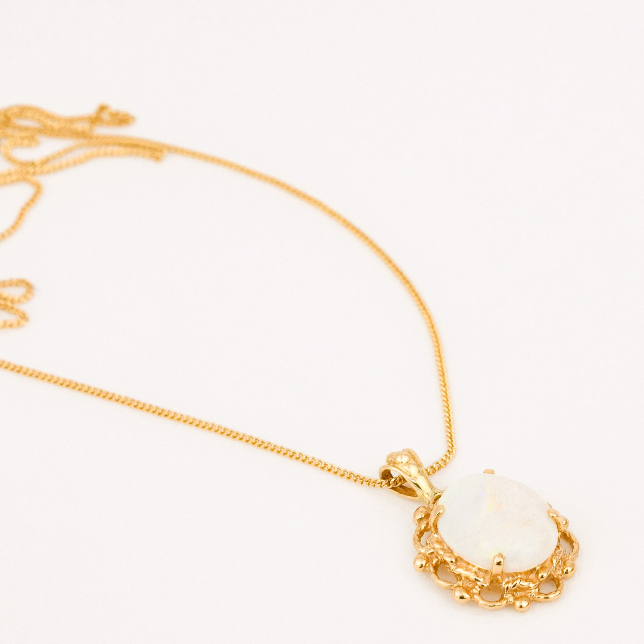 vintage gold opal necklace