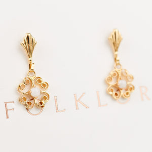 vintage gold opal drop earrings