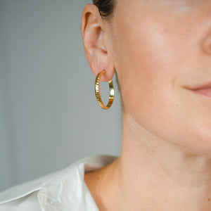 Glistening Large Hammered Hoops