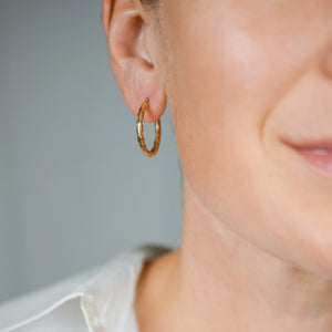 vintage gold twist hoop earrings 