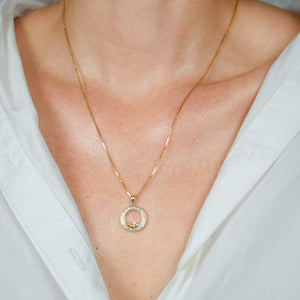 vintage gold floating diamond pendant 
