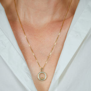 vintage gold floating diamond pendant 