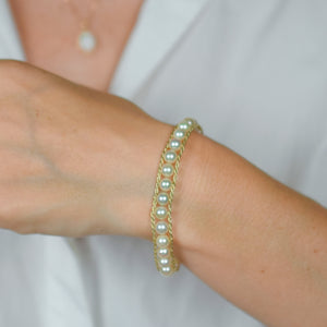 7" Antique Pearl and Rope Chain Bracelet