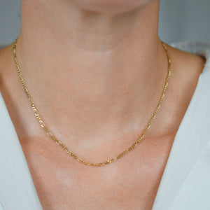 vintage gold figaro chain necklace 