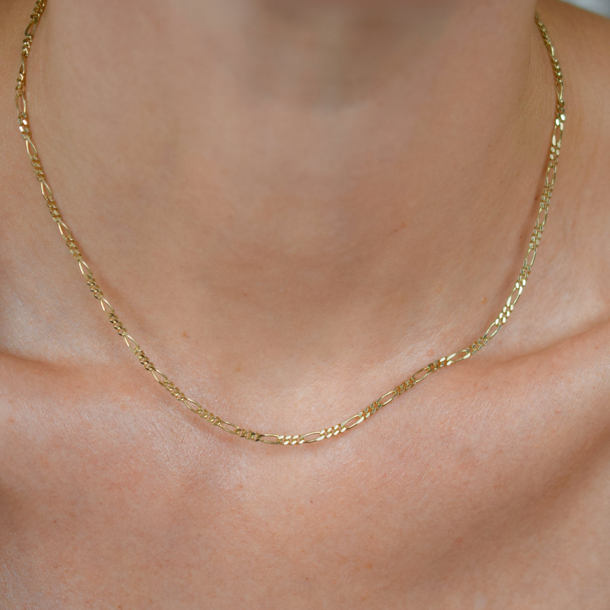 vintage gold figaro chain necklace 