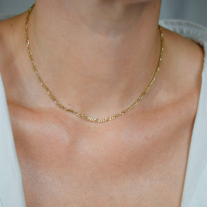 vintage gold figaro chain necklace 