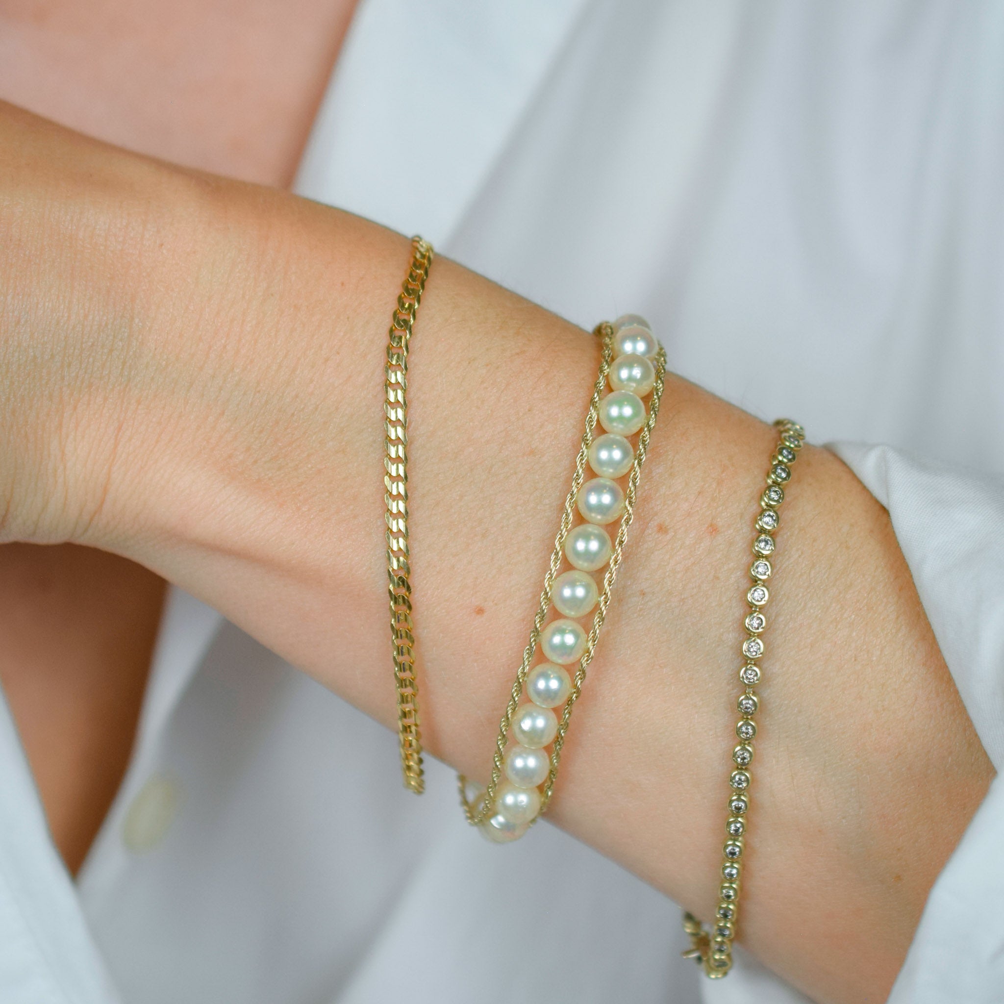 vintage gold curb chain bracelet 