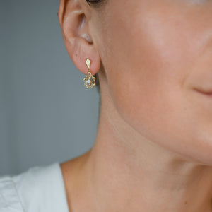 vintage gold opal drop earrings