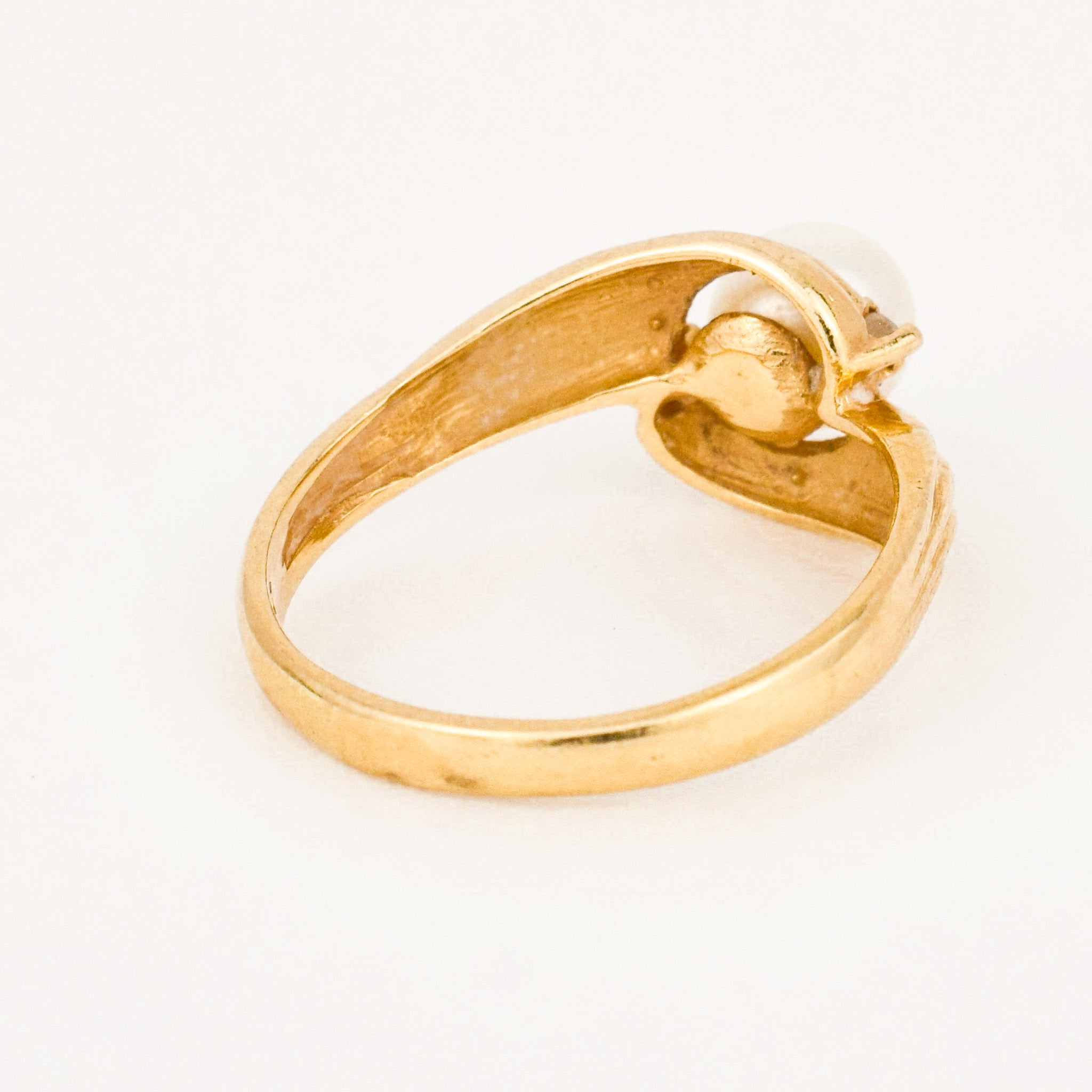 vintage gold pearl and diamond ring 