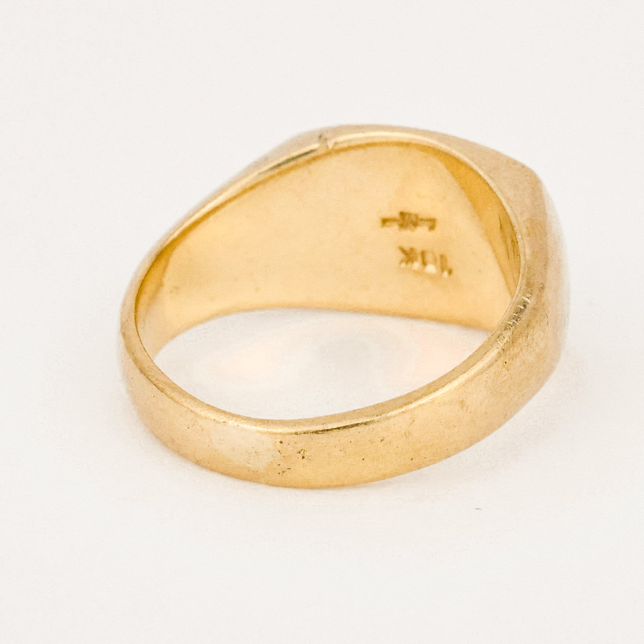vintage gold 'KOR' signet ring 