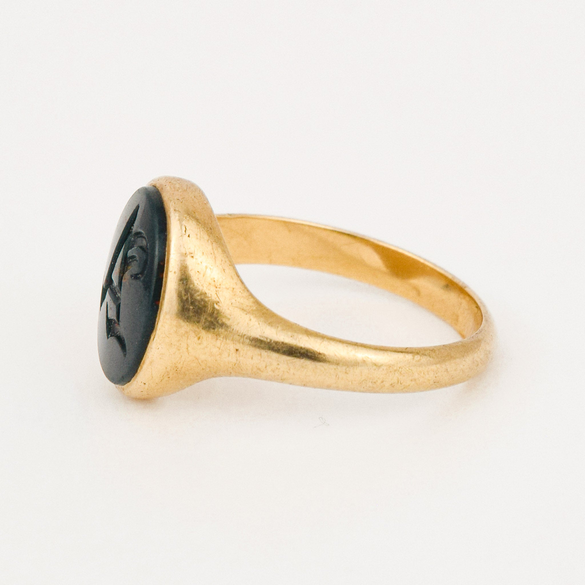 Antique Ryrie Bros./Birk's 'a' bloodstone Signet ring