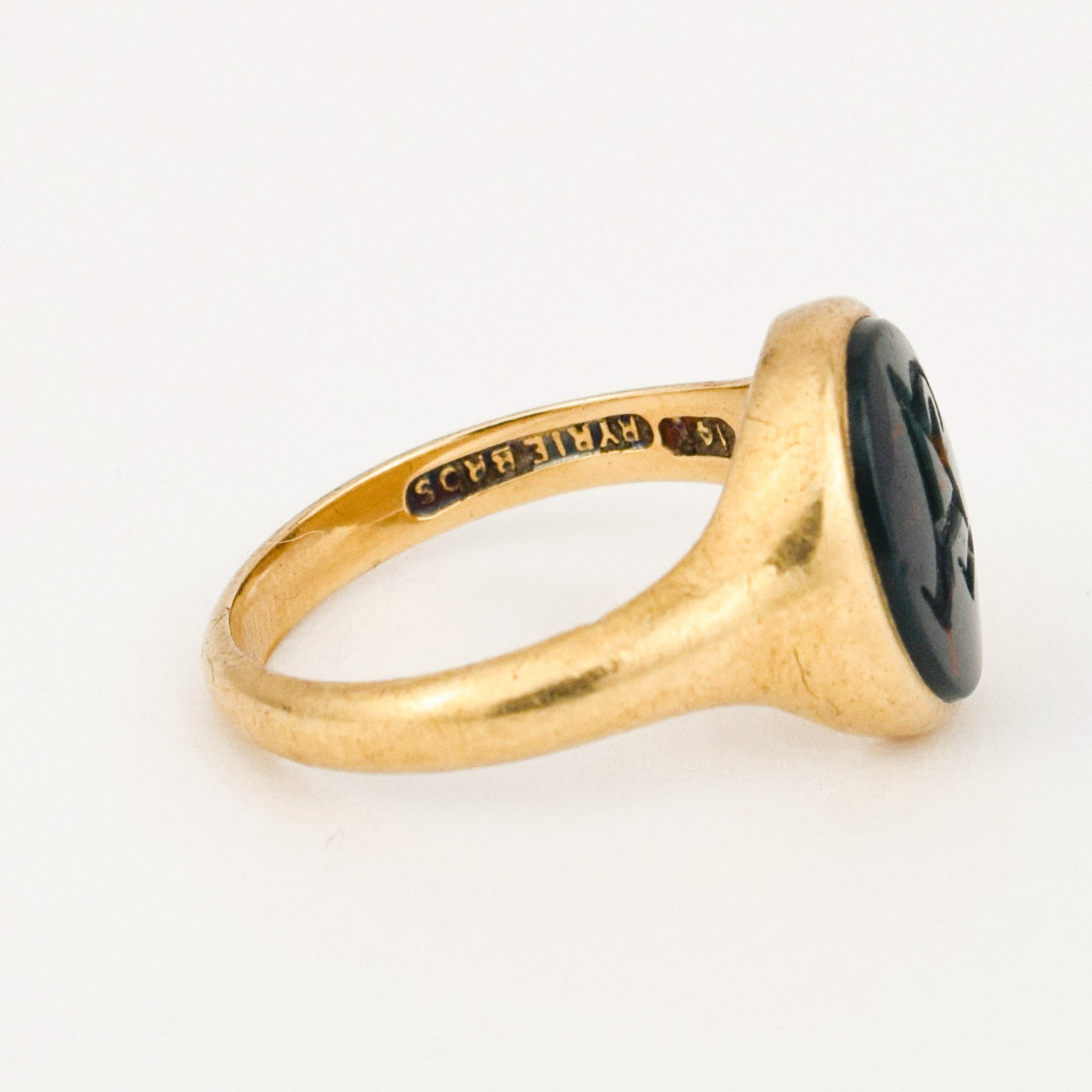 Antique Ryrie Bros./Birk's 'a' bloodstone Signet ring