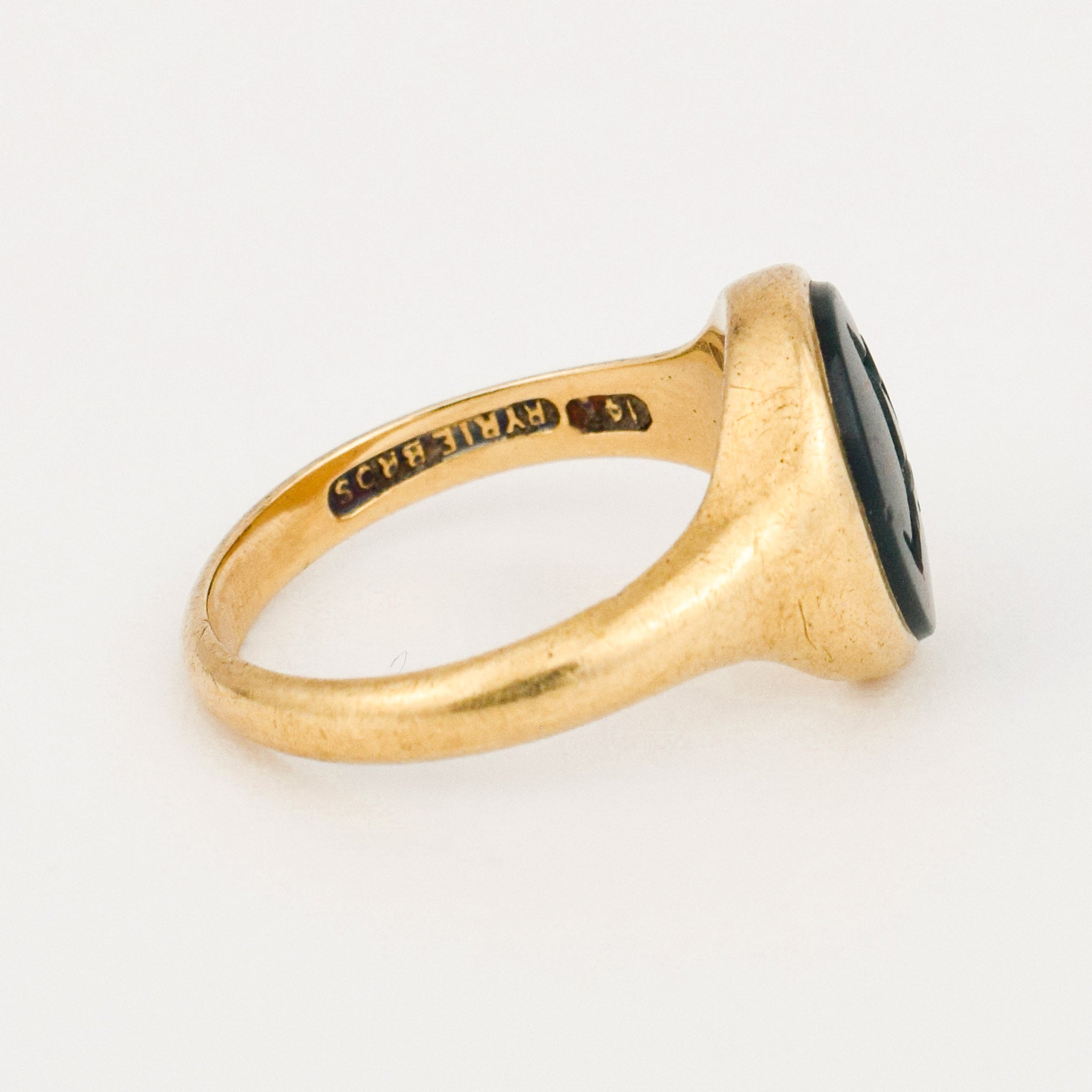 Antique Ryrie Bros./Birk's 'a' bloodstone Signet ring