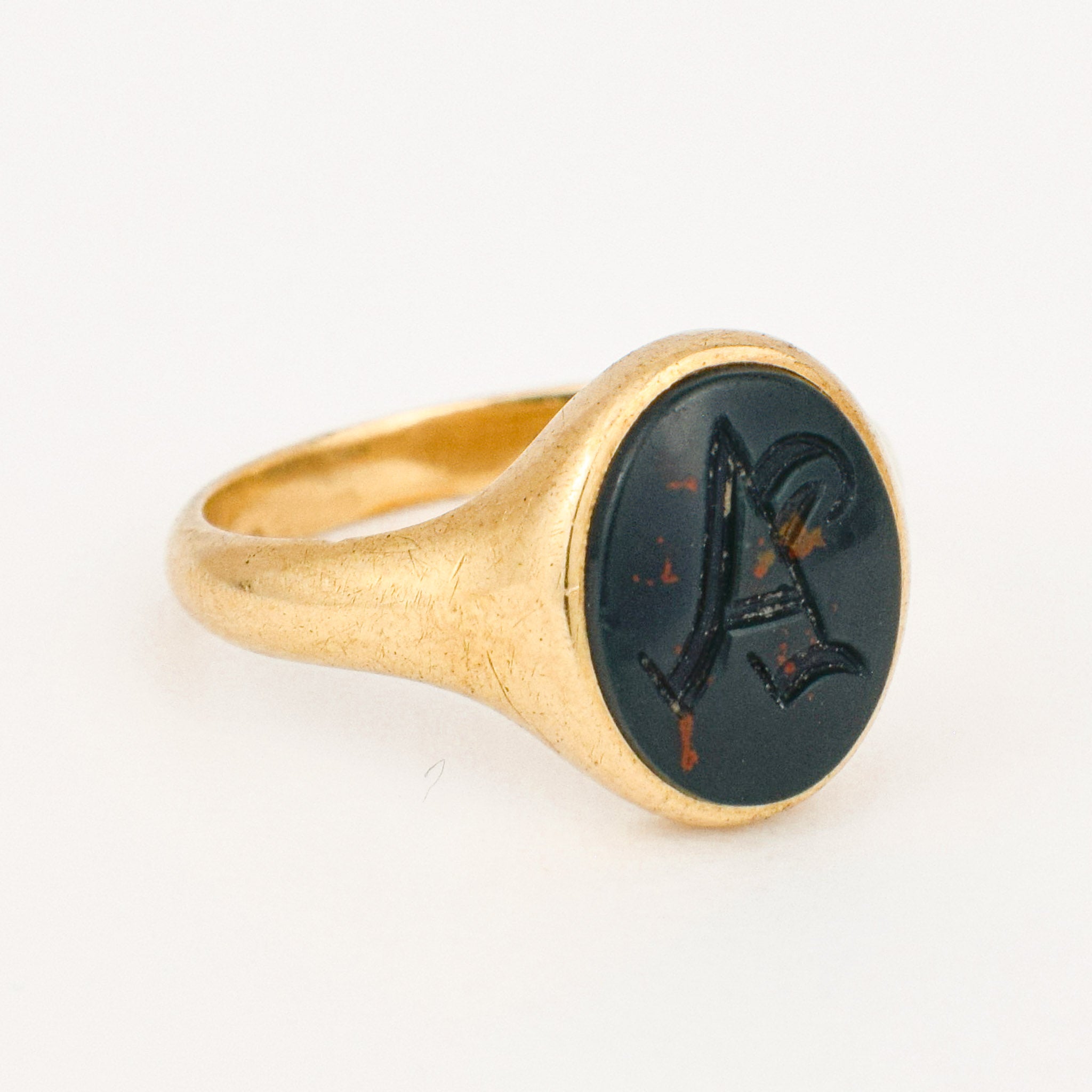 Antique Ryrie Bros./Birk's 'a' bloodstone Signet ring
