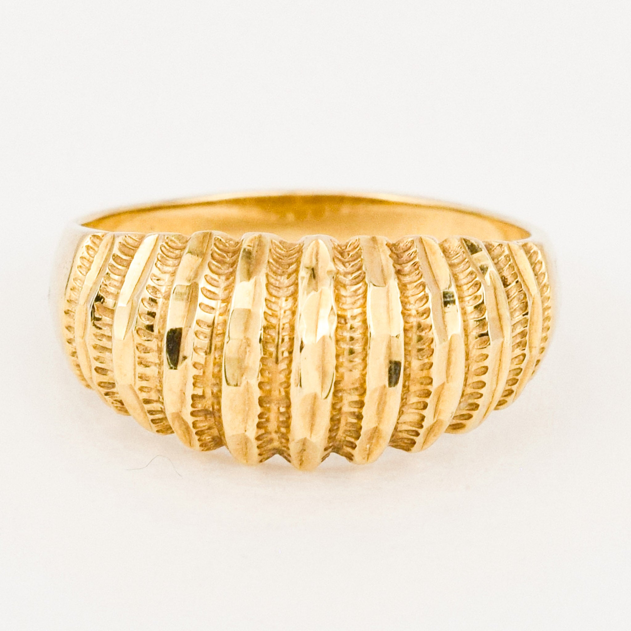 vintage gold multi-finish dome ring