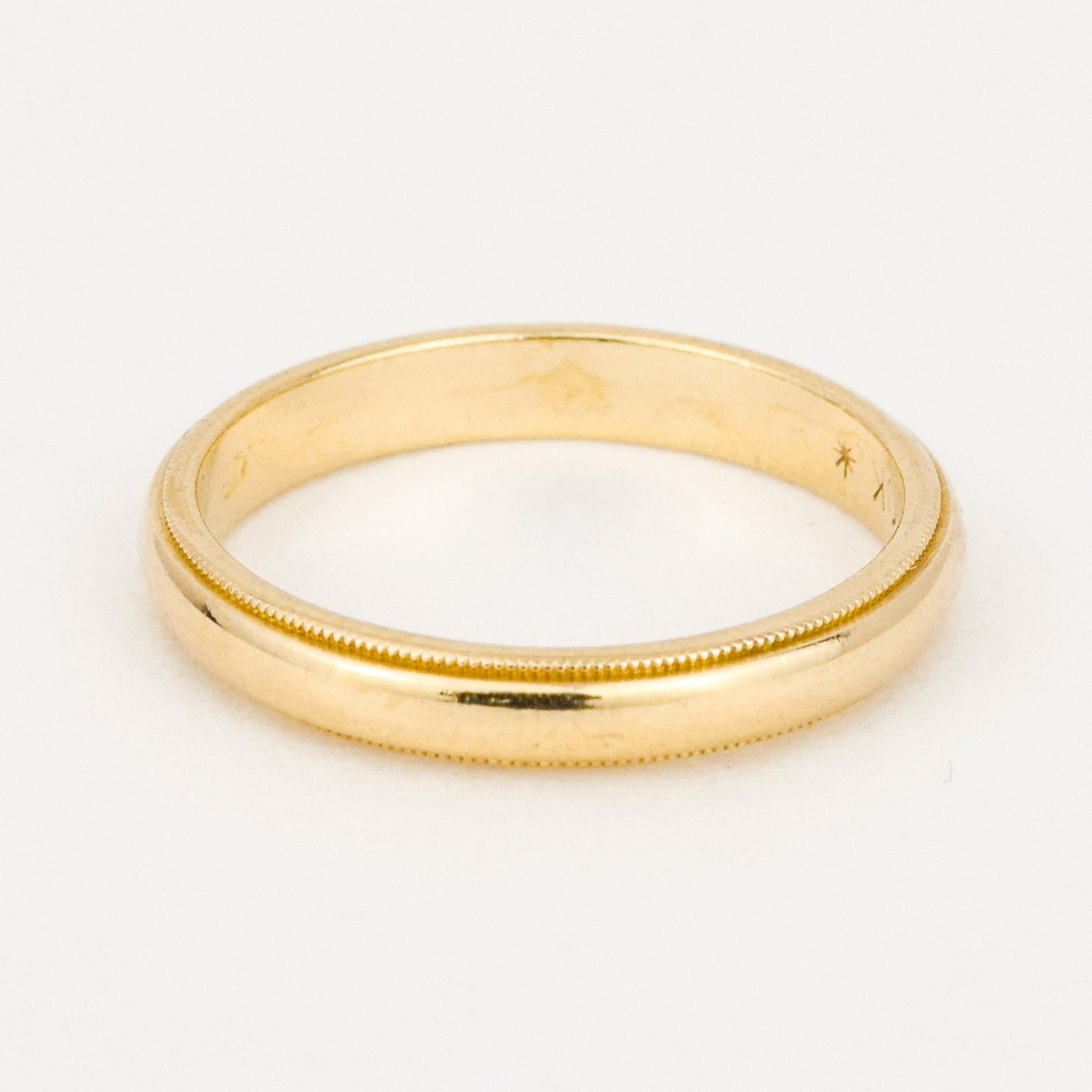 vintage gold milgrain wedding band  