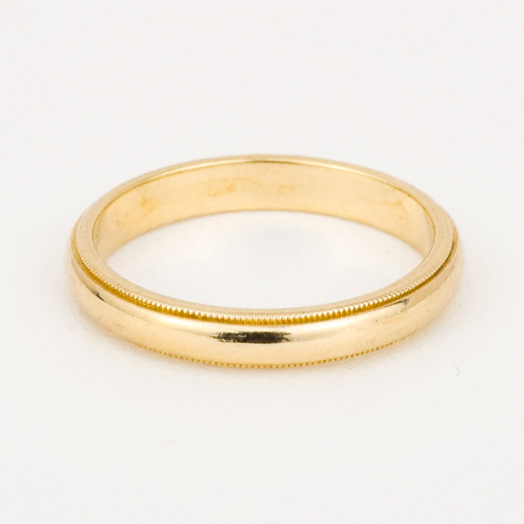 vintage gold milgrain wedding band  