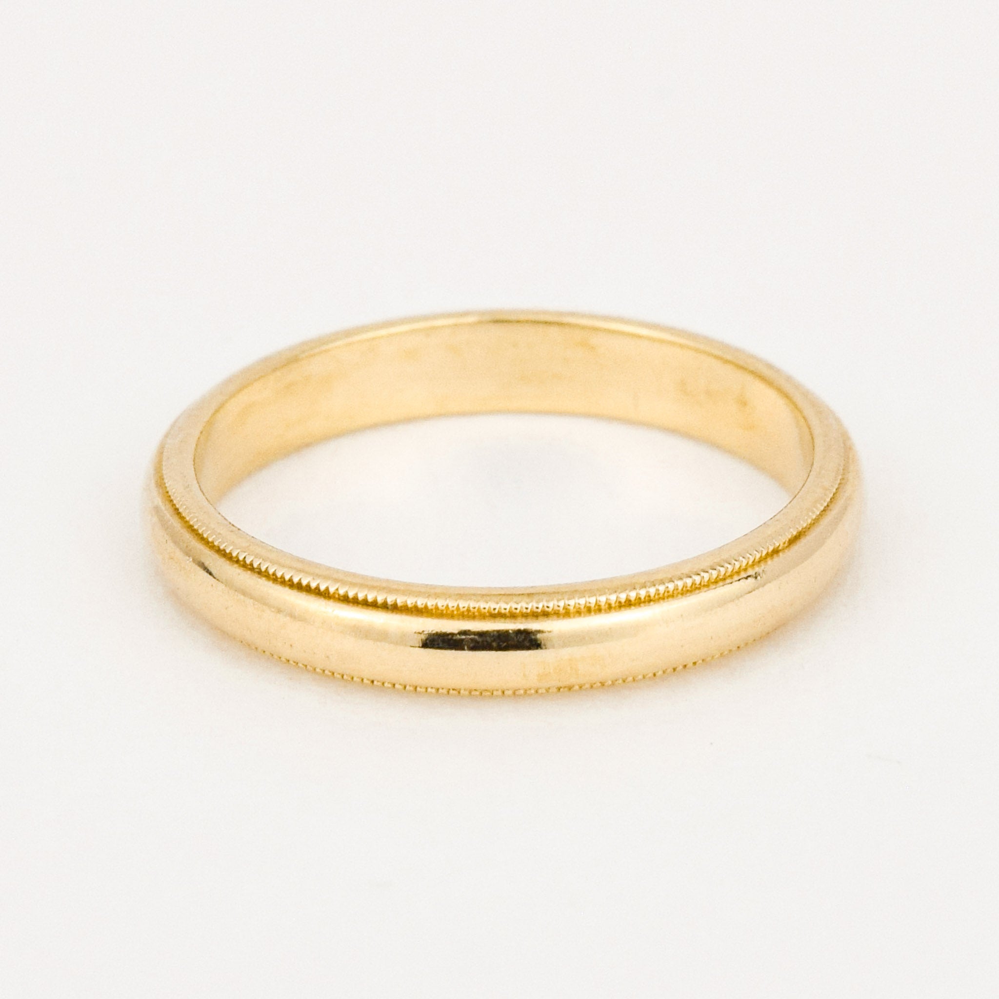 vintage gold milgrain wedding band  