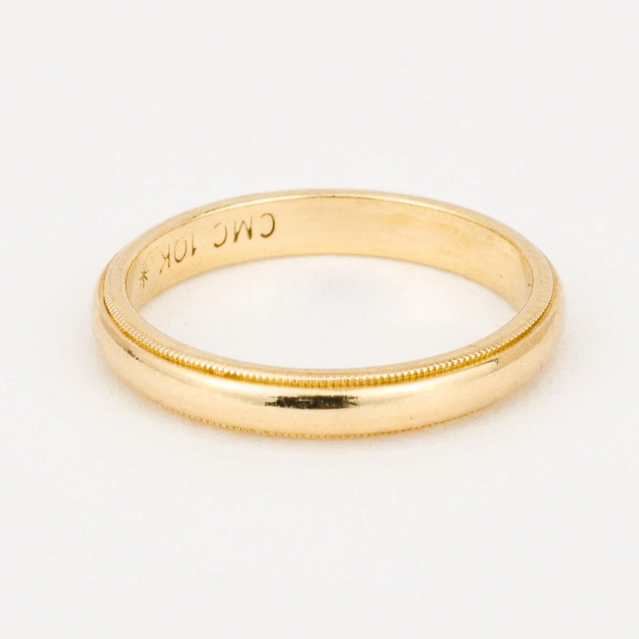 vintage gold milgrain wedding band  
