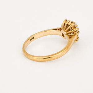 vintage gold opal and diamond halo ring 