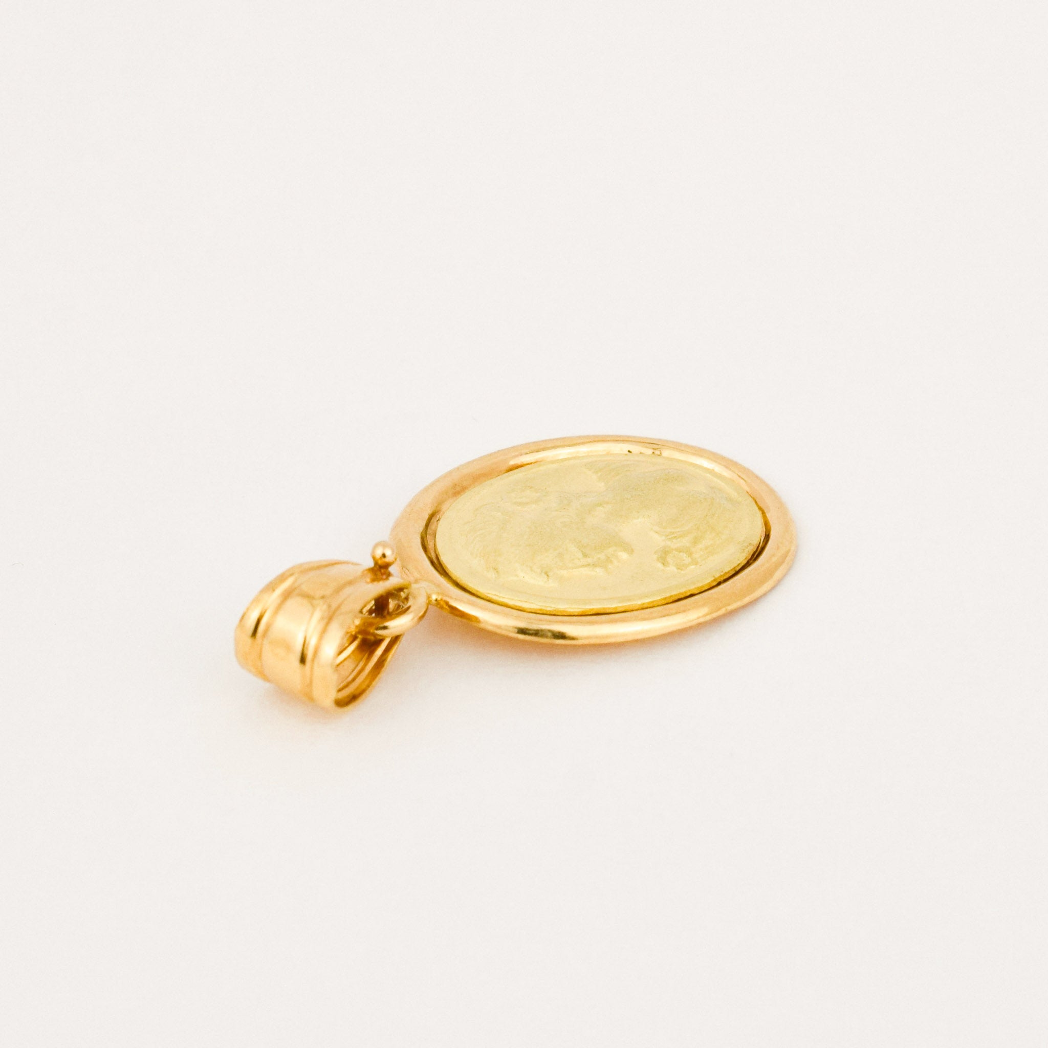vintage gold cameo charm 