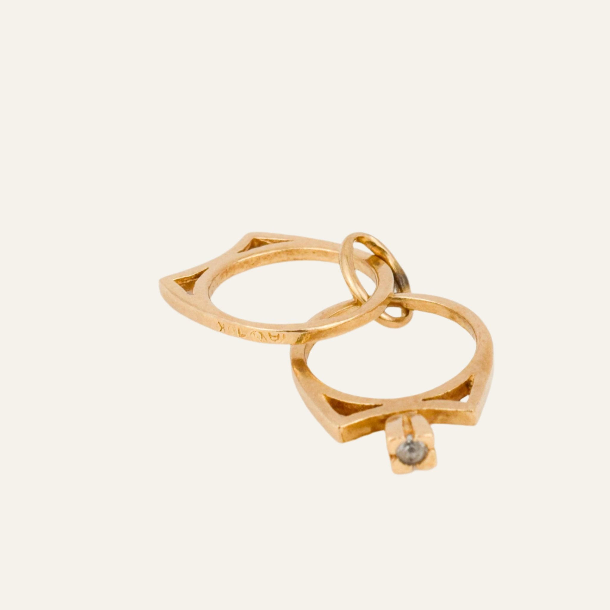 vintage gold wedding ring charm