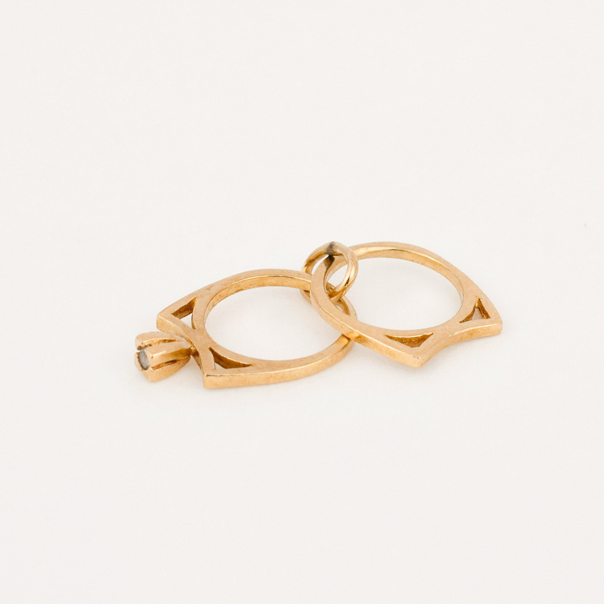 vintage gold wedding ring charm