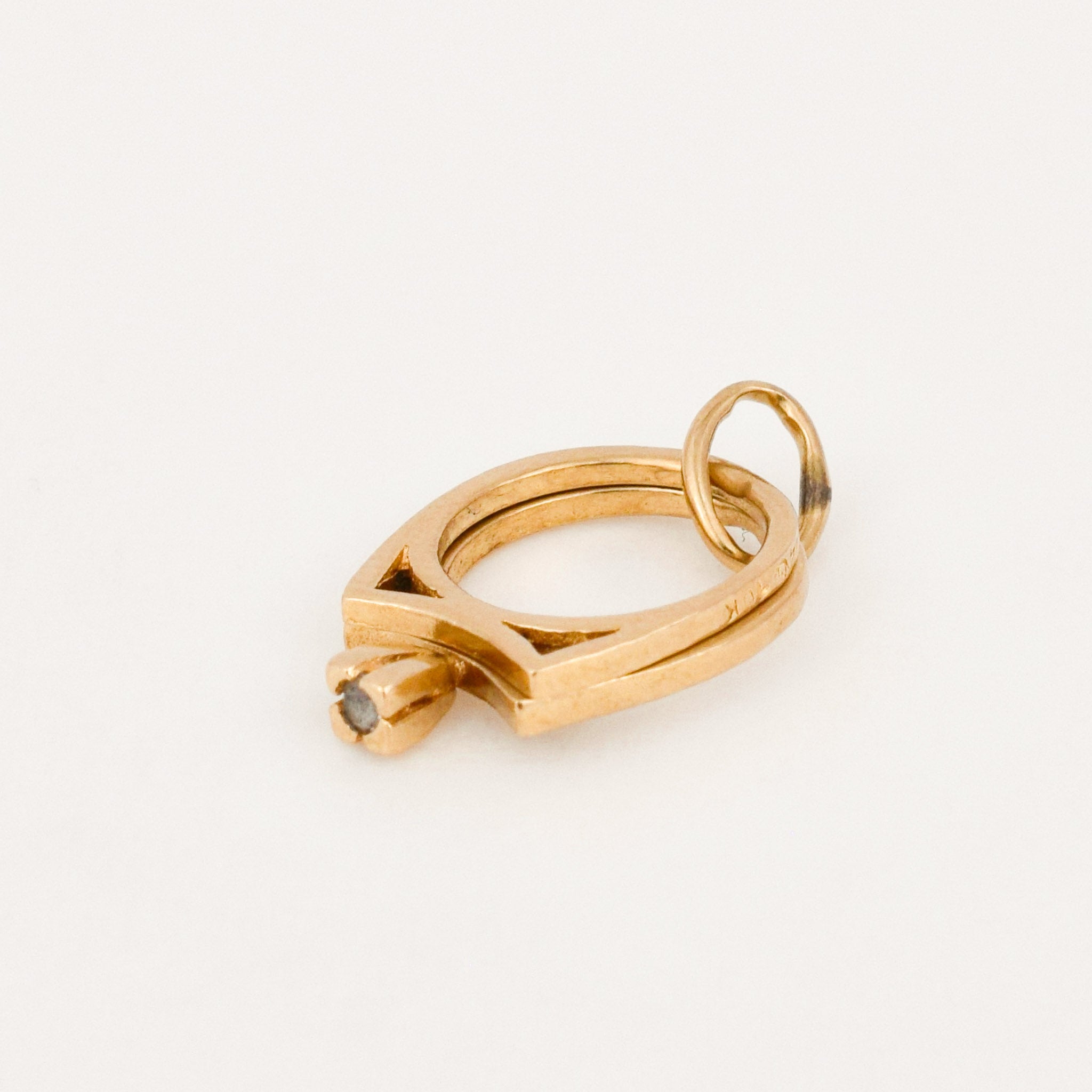 vintage gold wedding ring charm