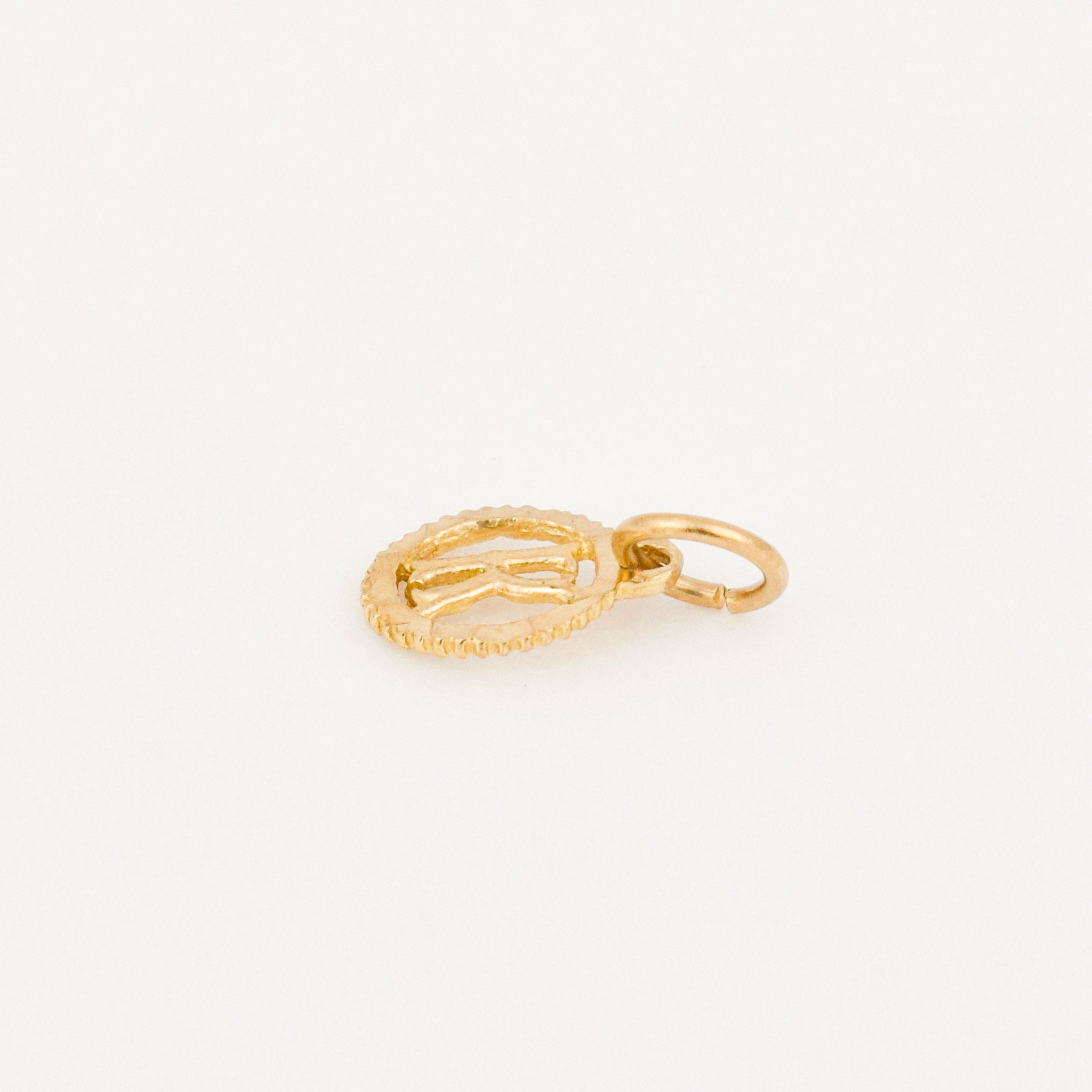 vintage gold 'k' charm 