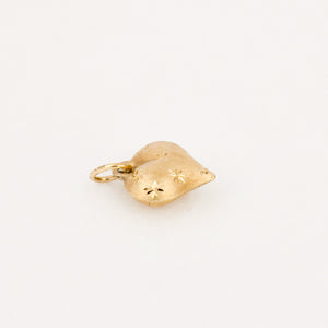 vintage gold small heart charm pendant 