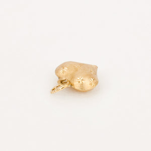 vintage gold small heart charm pendant 