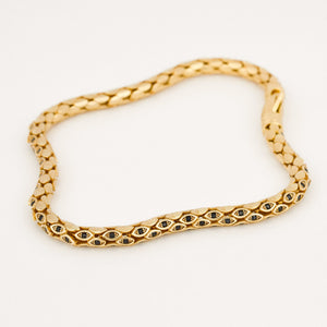 vintage 7.5' Sapphire Wheat Link Bracelet 
