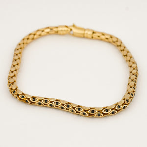 vintage 7.5' Sapphire Wheat Link Bracelet 