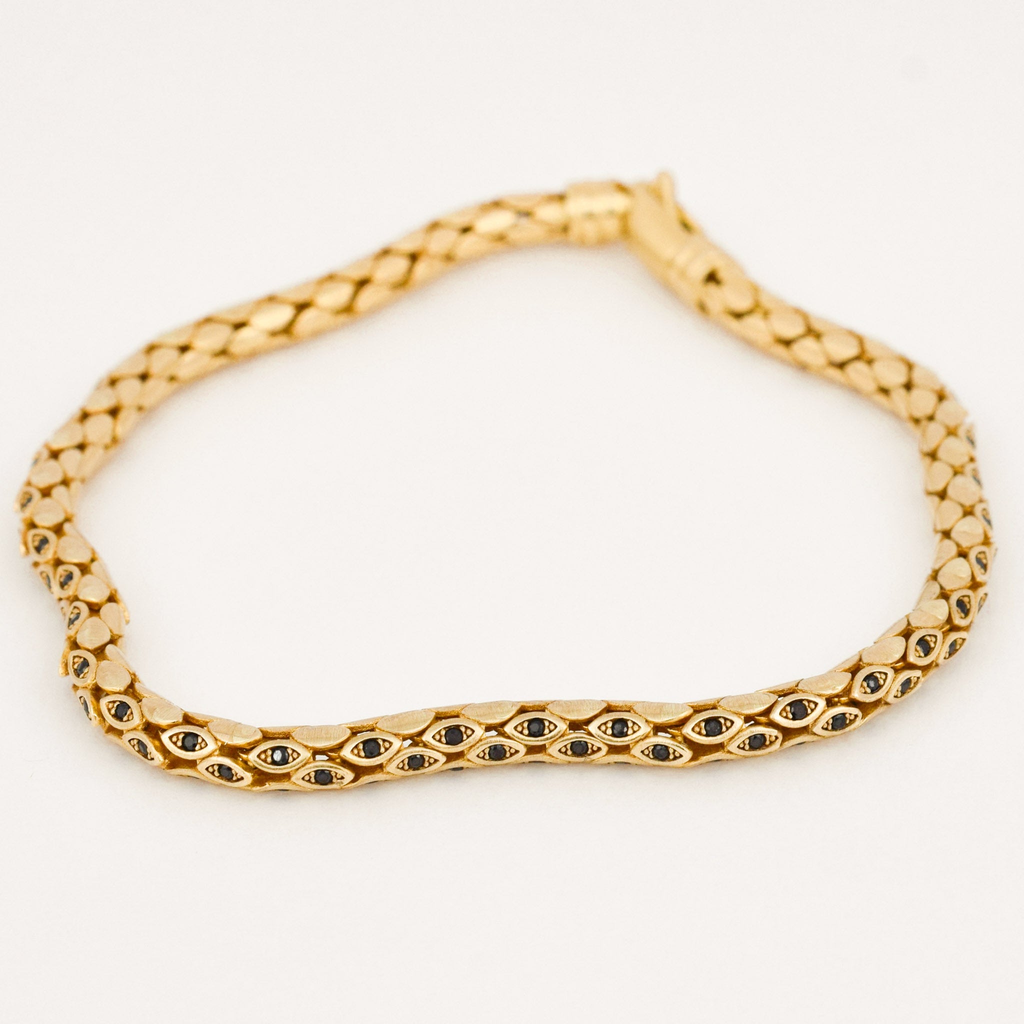 vintage 7.5' Sapphire Wheat Link Bracelet 