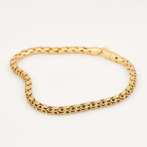 vintage 7.5' Sapphire Wheat Link Bracelet 