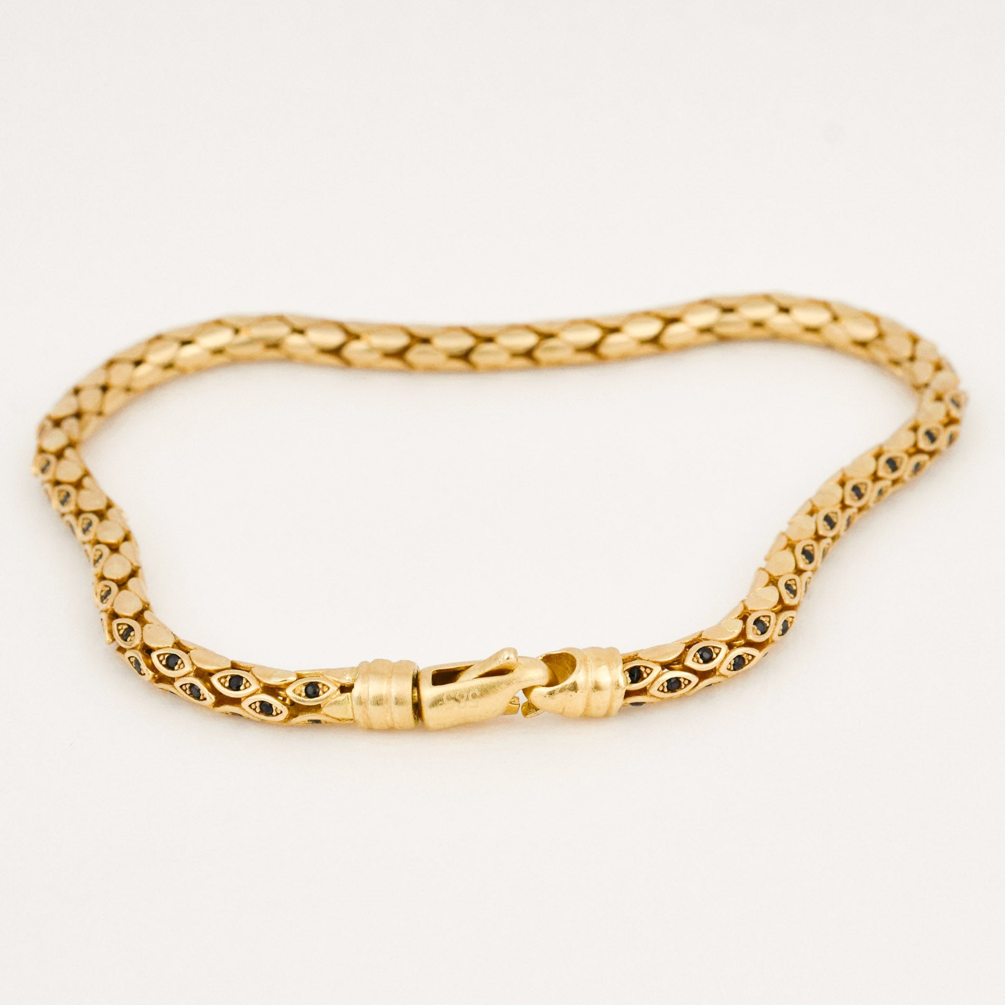 vintage 7.5' Sapphire Wheat Link Bracelet 