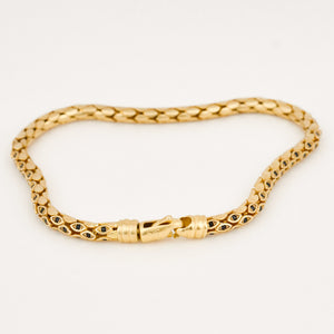 vintage 7.5' Sapphire Wheat Link Bracelet 