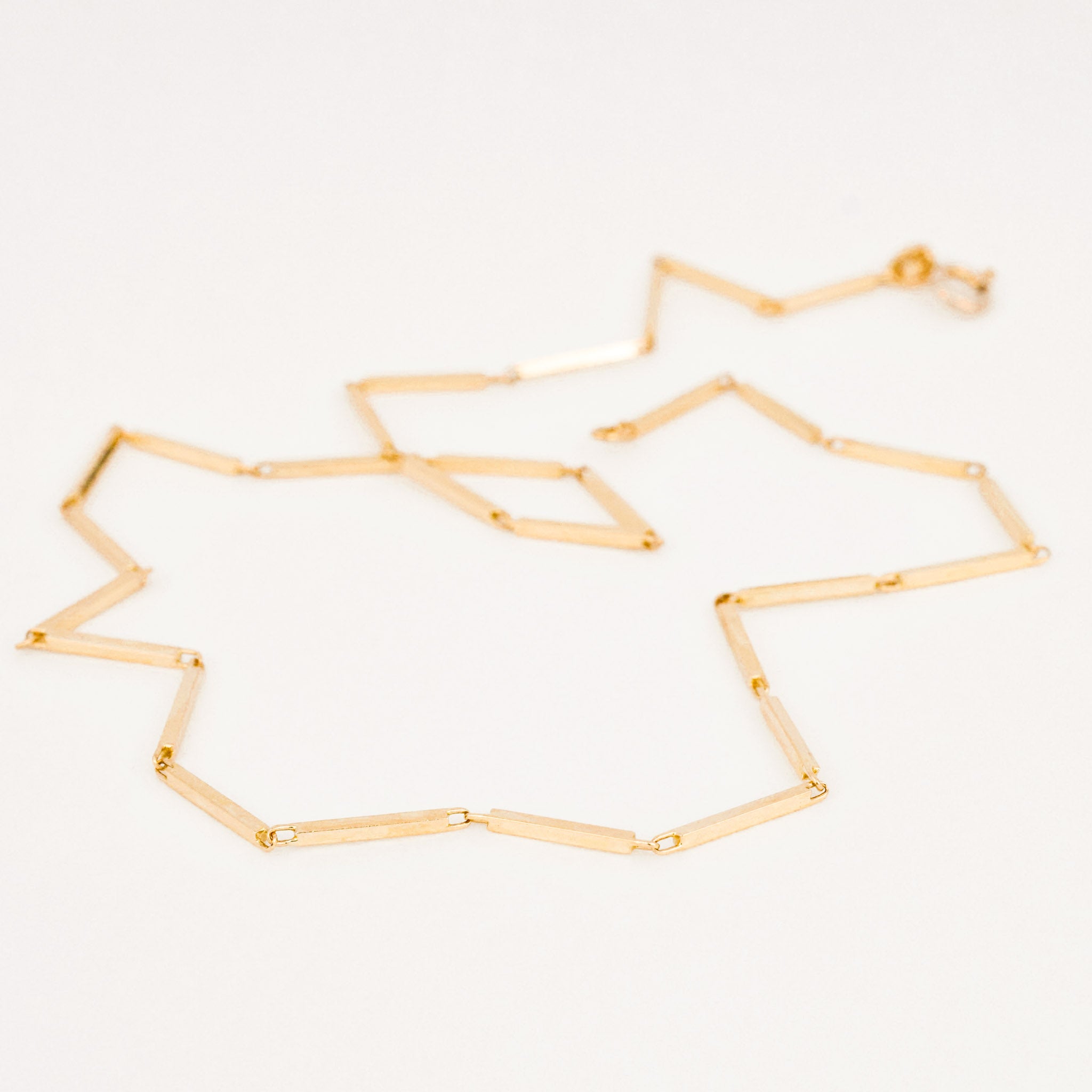 vintage gold bar link necklace